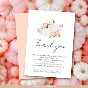 Carte De Remerciements Petit Baby shower minimaliste Citrouille