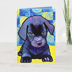 Carte De Remerciements Petit Black Lab Puppy Quilt Comme Design