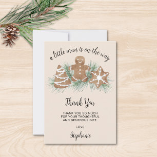 Carte De Remerciements Petit bonhomme en pain d'épices Baby Shower de Noë