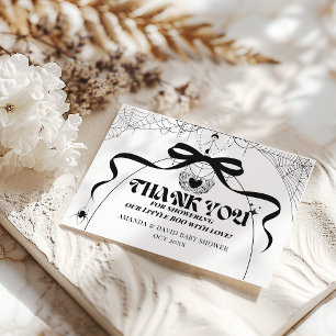 Carte De Remerciements Petit Boo minimal Baby shower gothique d'Halloween