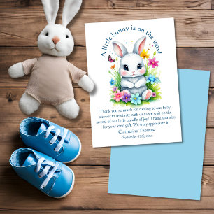 Carte De Remerciements Petit Bunny Jardin Fleur sauvage Baby shower de Pâ