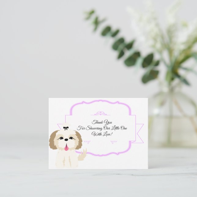 Carte de remerciements petit chien mignon (Debout devant)