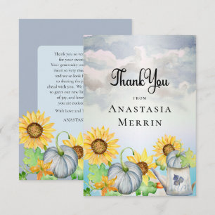 Carte De Remerciements Petit Citrouille   Baby shower pour garçons Sunflo