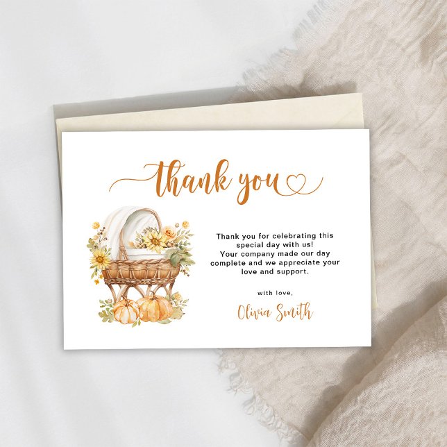 Carte De Remerciements Petit Citrouille d'automne (Créateur téléchargé)