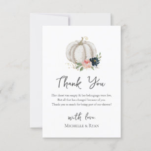 Carte De Remerciements Petit Citrouille En Route Baby shower