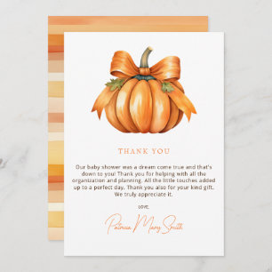 Carte De Remerciements Petit Citrouille En Route Baby shower Automne