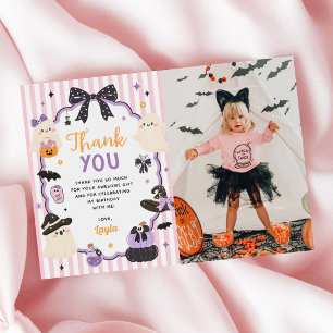 Carte De Remerciements Petit Fantôme Mignon Halloween 1ère Photo d'Annive