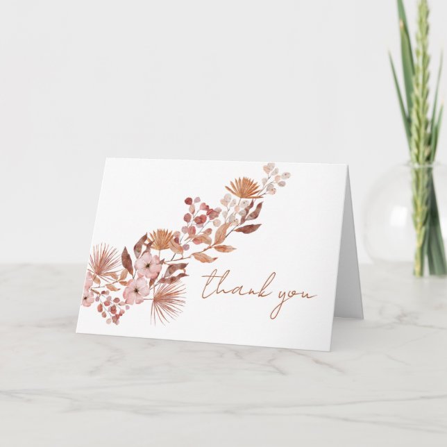 Carte De Remerciements Petit Fleur sauvage Boho | Baby shower d'automne (Devant)