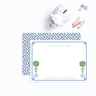 Carte De Remerciements Petit garçon classique Boxwood Topiary Baby shower