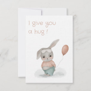 Carte De Remerciements petit lapin doux
