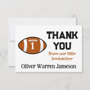 Carte De Remerciements Petit Linebacker Football Bébé Garçon 1er Annivers