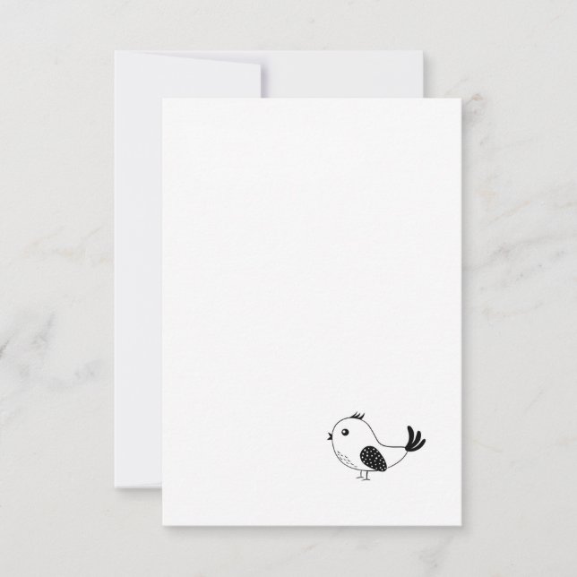 Carte De Remerciements Petit oiseau individuel (Devant)