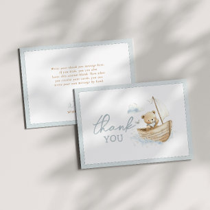 Carte De Remerciements Petit Ours Marin Fête de Naissance Plat