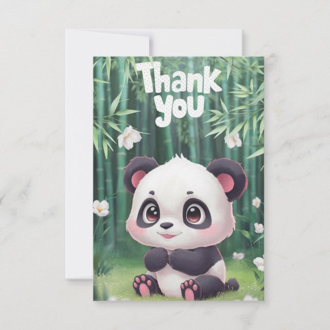 Carte De Remerciements Petit Panda enchanté (Devant)
