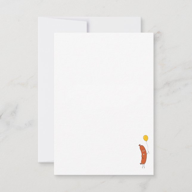 Carte De Remerciements petit saucisson, thème saucisson mignon (Devant)