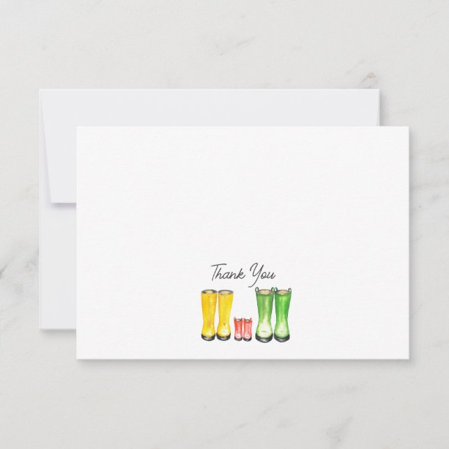 Carte De Remerciements Petit Sprout Red Rain Boots jardinage (Devant)