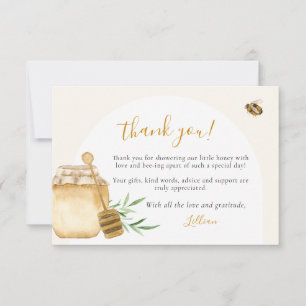 Carte De Remerciements Petite Abeille Douce Aquarelle Baby Shower Plat