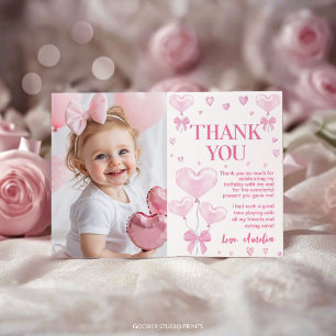 Carte De Remerciements Petite amoureuse Valentine's Girl Birthday