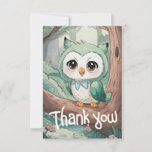 Carte De Remerciements Petite chouette enchantée
