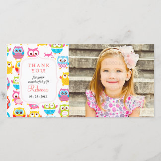 Carte De Remerciements Petite Chouette Photo N'Importe Quelle Occasion Me