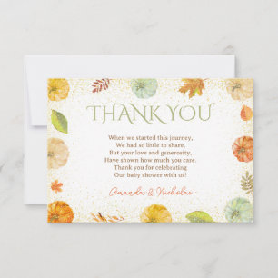 Carte De Remerciements Petite Citrouille Baby Shower Automne