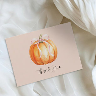 Carte De Remerciements Petite citrouille rose bébé à bord