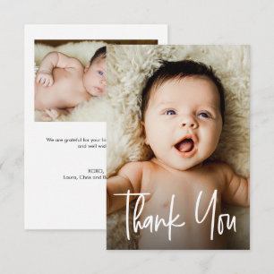 Carte De Remerciements Petite commande personnalisée de 2 photos pour une
