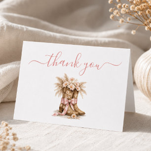 Carte De Remerciements Petite Cowgirl En Route Fille Baby Shower