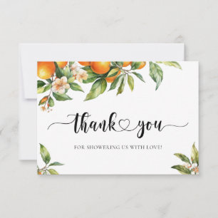 Carte De Remerciements Petite Cutie Verdure Citrus Orange Baby shower