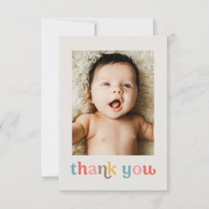 Carte De Remerciements Petite Fête de Bébé Personnalisée avec des Photos