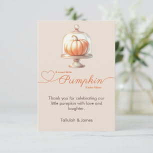 Carte De Remerciements Petite Fête de Naissance Citrouille – Automne Chic