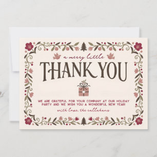 Carte De Remerciements Petite Fête de Noël Joyeuse
