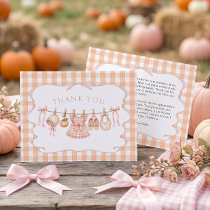 Carte De Remerciements Petite Fille Citrouille Baby Shower