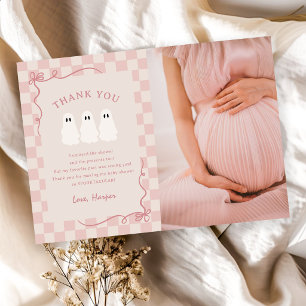 Carte De Remerciements Petite fille Halloween Bébé Fille Fantôme Baby Sho