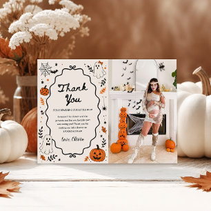 Carte De Remerciements Petite Halloween Fantôme Bébé Fête Photo