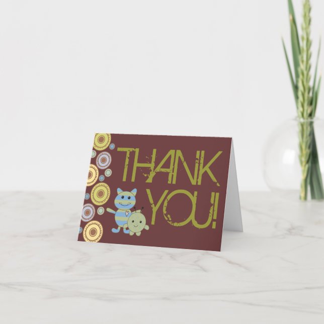 Carte De Remerciements Petite Monster Thank You Baby Shower Note (Devant)