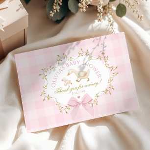 Carte De Remerciements Petite Oie Ruban Rose Baby girl Shower