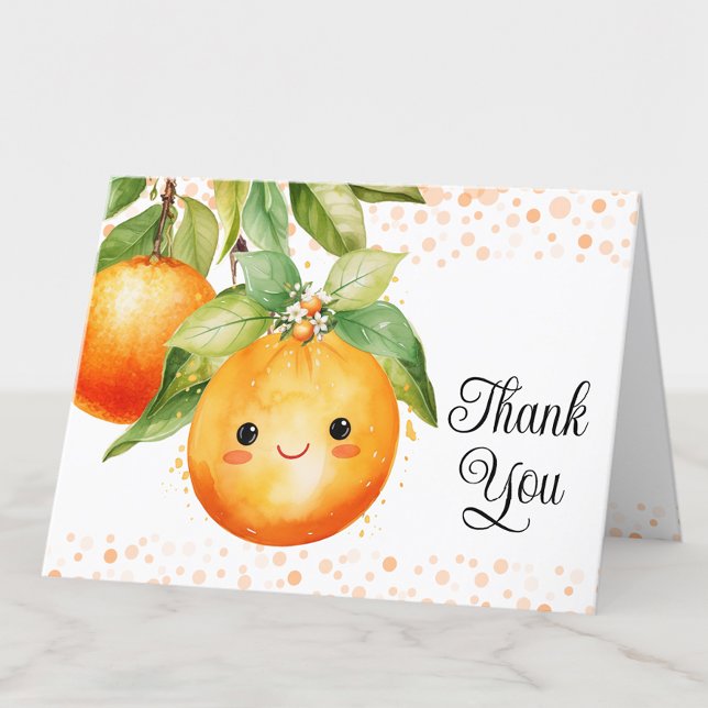 Carte De Remerciements Petite Orange Mignonne Citron (Créateur téléchargé)