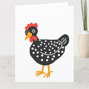 Carte De Remerciements Petite poule noire