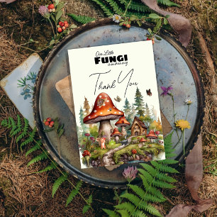 Carte De Remerciements petits champignons champignons qui simule le baby 