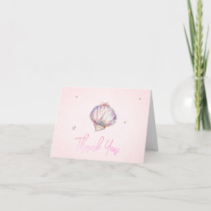 Carte De Remerciements Petits Coquillages Perles Diamants Points