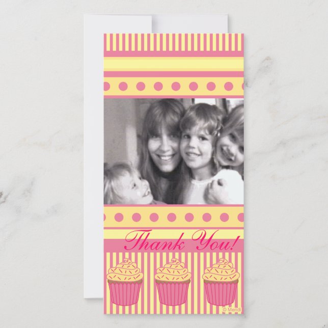 Carte De Remerciements Petits gâteaux en pastel roses (Devant)