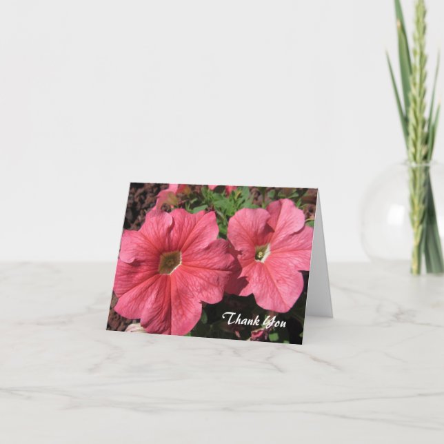 Carte De Remerciements Pétunias roses (Devant)