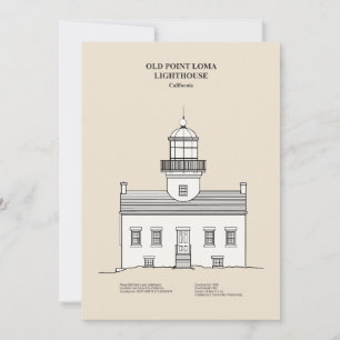 Carte De Remerciements Phare de Old Point Loma - Californie - SBD