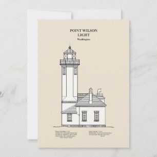 Carte De Remerciements Phare de Point Wilson - Washington - SBD
