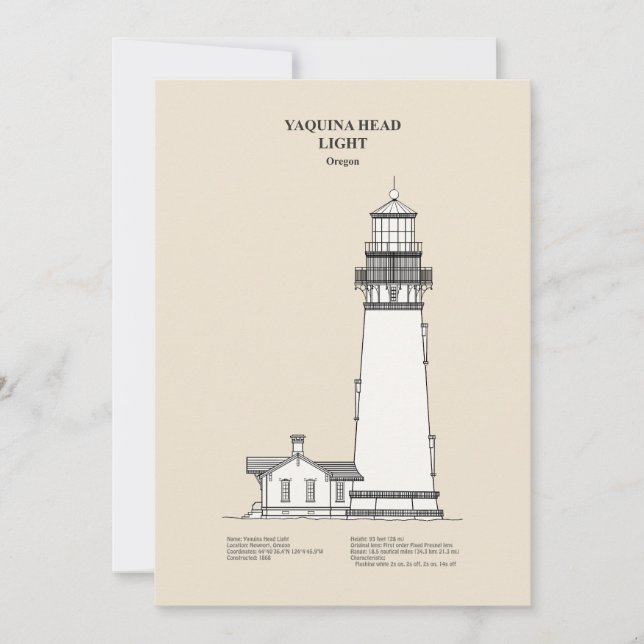 Carte De Remerciements Phare de Yaquina Head - Oregon - SBD (Devant)