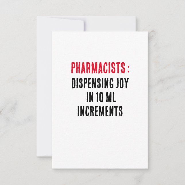Carte De Remerciements Pharmaciens : distribuer la joie par increments de (Devant)