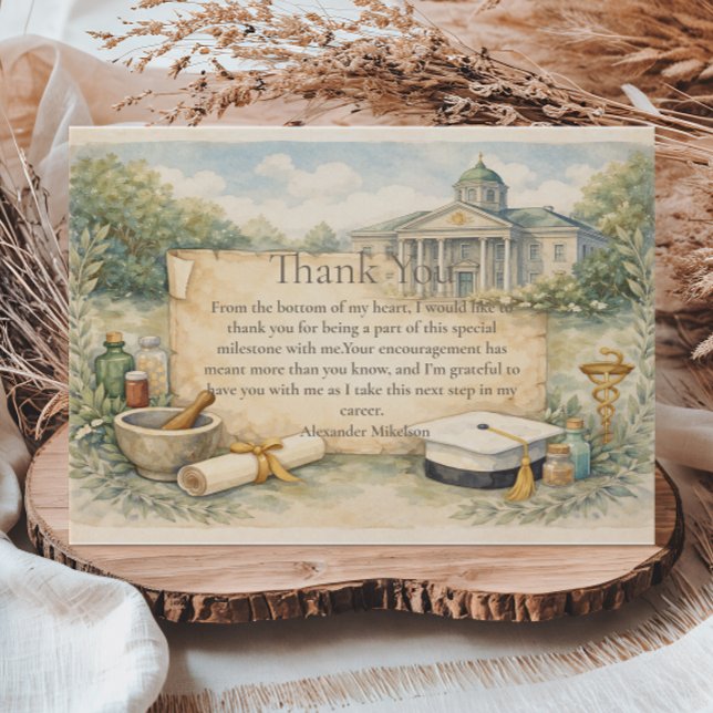 Carte De Remerciements Pharmacy School Graduation Celebration (Créateur téléchargé)