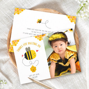Carte De Remerciements Photo Abeille Mignonne Mimi Anniversaire Bourdonna