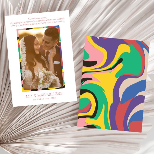 Carte De Remerciements Photo Abstraite colorée (Créateur téléchargé)